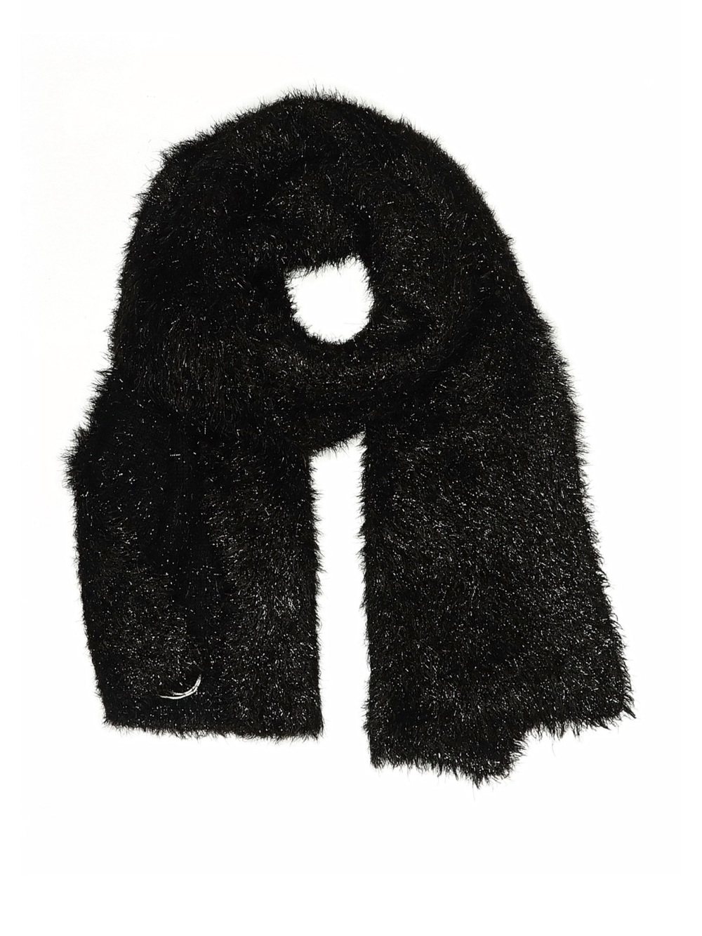 Tory Burch Black Faux-Fur Scarf